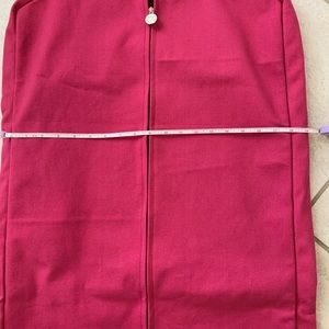 NWT Full Length Garment Bag Pink Twill with Chocolate Trim
